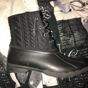 Black Sperry Duck Boots